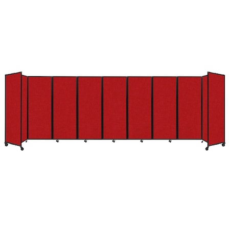 Versare Room Divider 360 Folding Portable Partition 25' x 7'6" Red Fabric 1190927